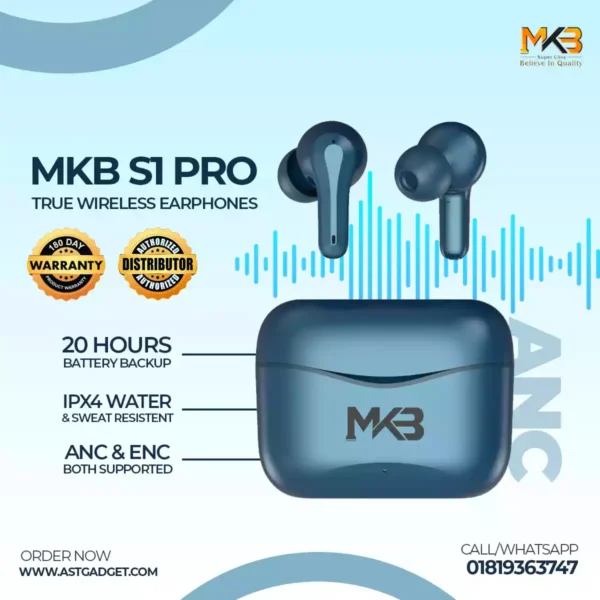 MKB S1 PRO ANC True Wireless Earphones
