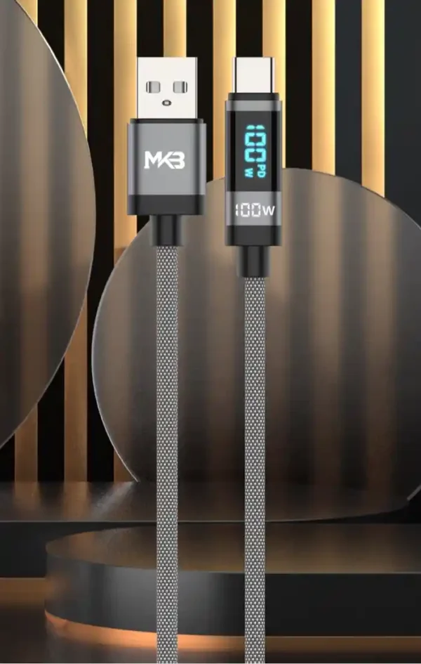 MKB UC100 USB – Type C/100W high density woven data cable - Image 3