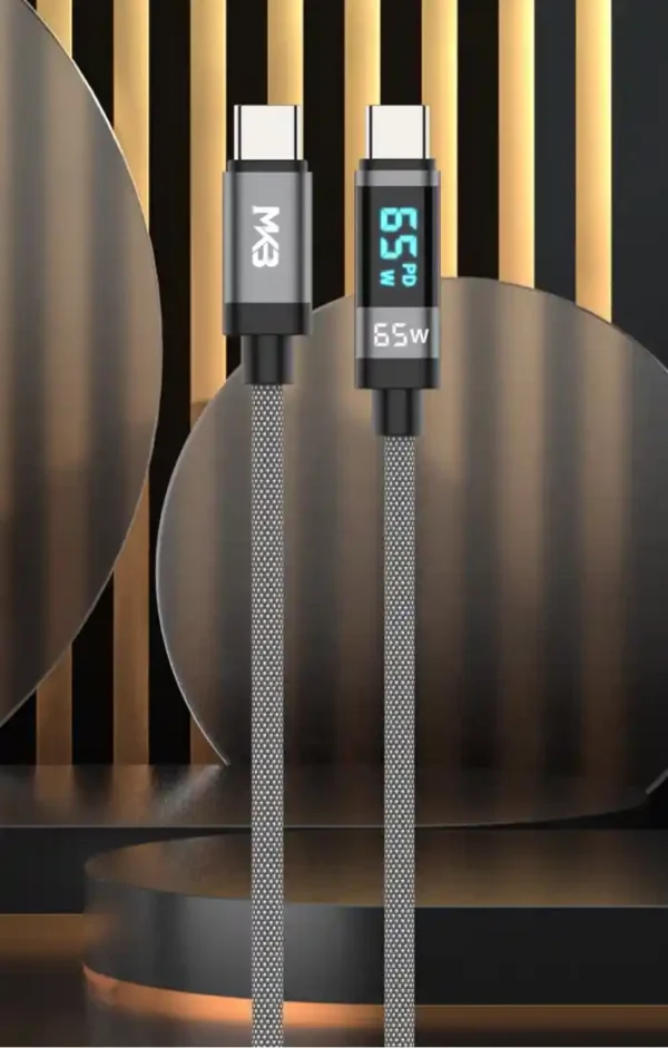 MKB C65D Type C To Type C 65W fast data cable and LED digital display - Image 2