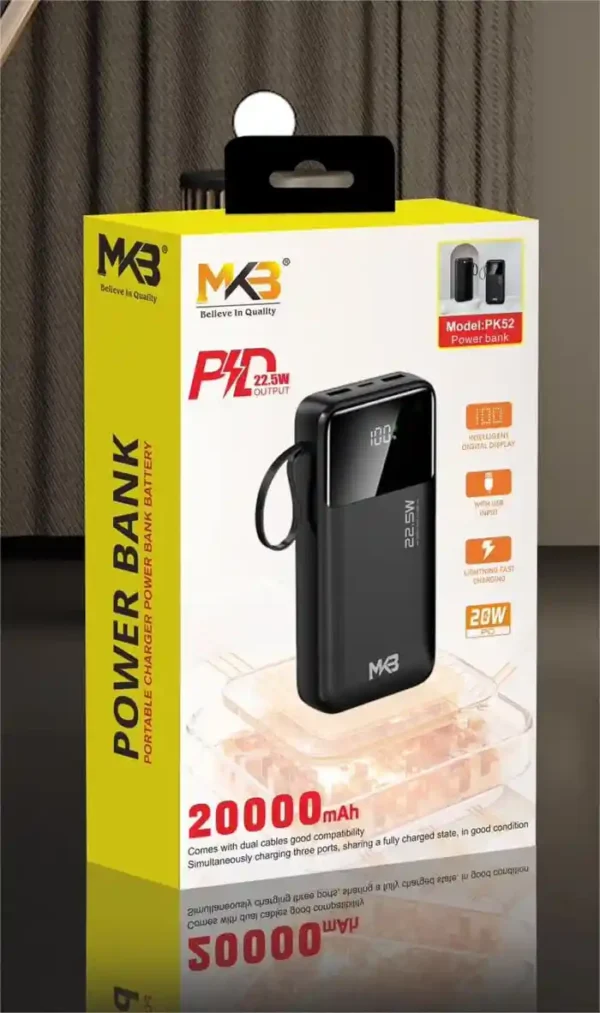 MKB PK52 20000mAh POWER BANK PD 22.5W AND DIGITAL DISPLAY - Image 2