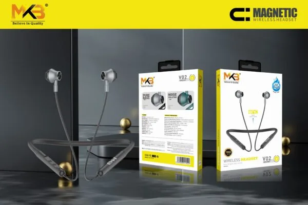 MKB V02 WIRLESS NECKBAND HEADSET. ENC. NOISE CANCELLATION - Image 2