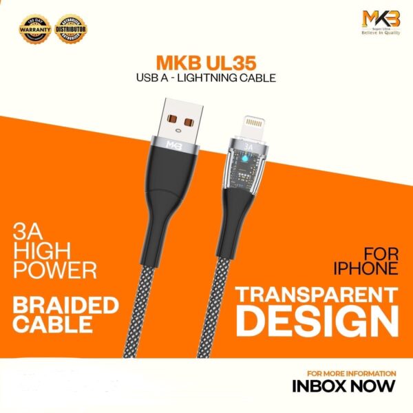 MKB UL35 - 3A USBA- LIGHTING SUPER FAST CABLE