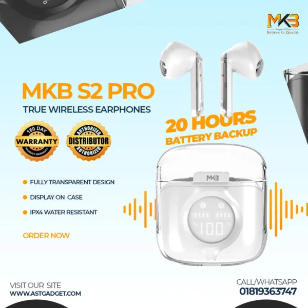 MKB S2 PRO ENC True Wireless Earphones - Image 2