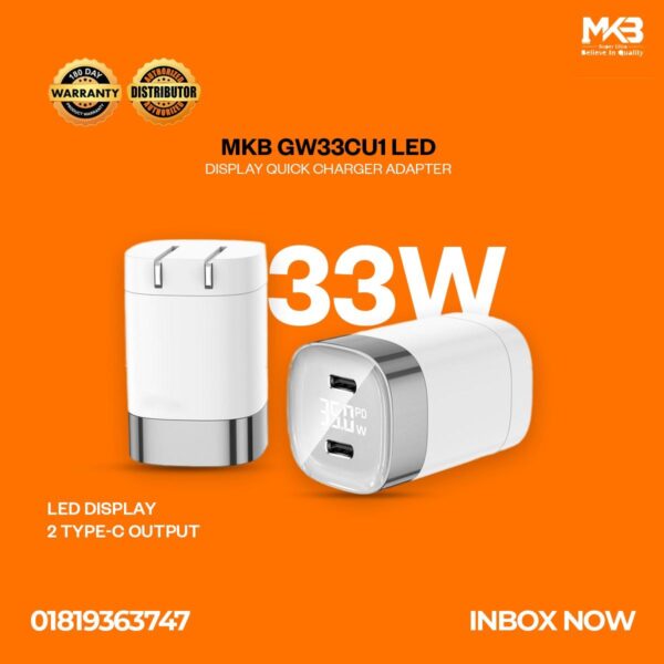 MKB GW33CU LED DISPLAY QUICK CHARGER ADAPTER