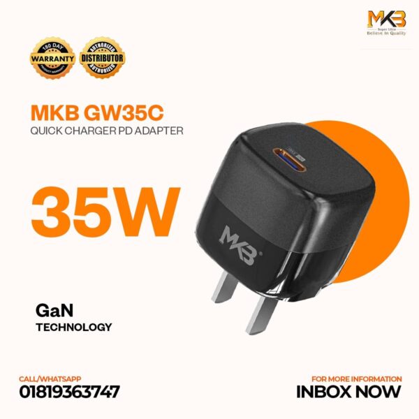 MKB GW35C-35W OUTPUT MAX GaN QUICK CHARGER ADAPTER