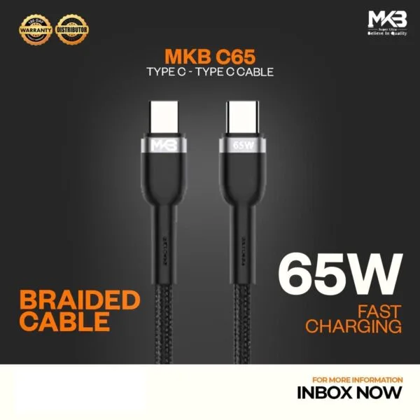 MKB C65 - 65W TYPE-C To TYPE-C ,CAFULE Data Cable