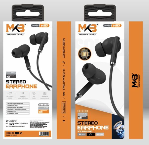 MKB M113 - STEREO EARPHONE