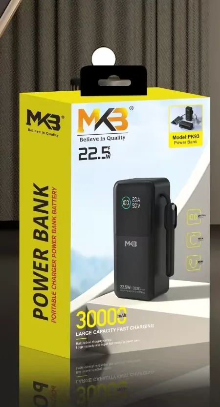 MKB PK93 POWER Bank 30000mah 22.5w Digital Display 20w Fast Charging - Image 2