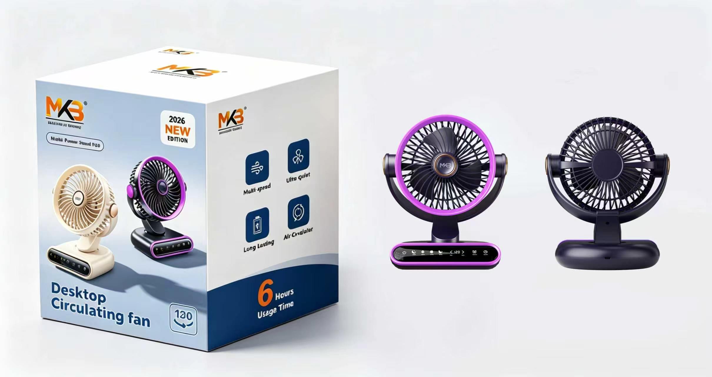 MKB F20- DESKTOP CIRCULATING FAN. USE TIME 6 HOURS