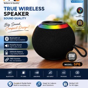 SP-6 TRUE WIRELESS SPEAKER. IPx5 SPLASH PRROF